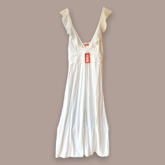 NWT Resort River Island White Dress With Ruffle Straps and A Cross Body Back - Picture 2 of 13